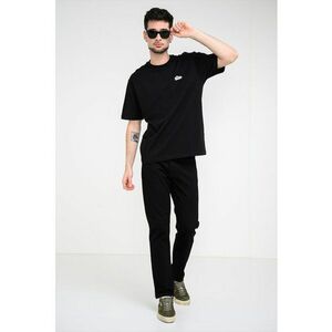 Tricou din bumbac cu aplicatie brodata - Negru imagine