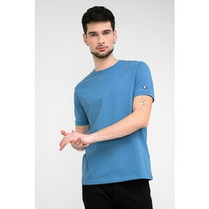 Tricou din material pique cu model uni - Albastru petrol imagine