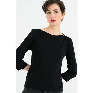 Bluza cu decolteu barcuta - Negru imagine