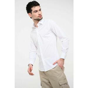 Camasa slim-fit din amestec de bumbac - Alb optic imagine