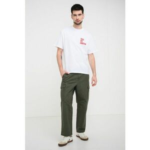 Tricou din bumbac cu imprimeu text - Rosu/Alb optic imagine