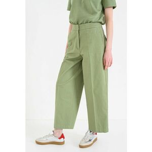 Pantaloni crop cu croiala ampla - Verde pal imagine