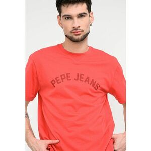 Tricou din bumbac cu imprimeu logo - Rosu imagine