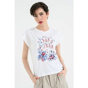 Tricou cu decolteu rotund Maura - Alb imagine