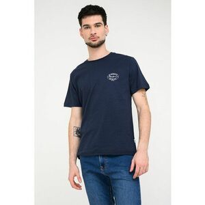 Tricou din bumbac cu imprimeu logo discret - Bleumarin imagine
