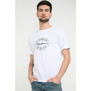 Tricou din bumbac cu imprimeu logo - Alb imagine