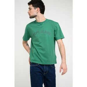 Tricou din bumbac cu imprimeu logo - Verde imagine