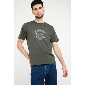 Tricou din bumbac cu imprimeu logo - Verde sparanghel imagine