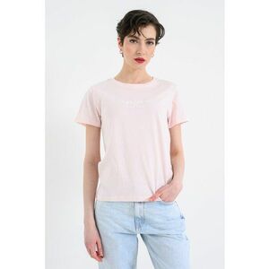 Tricou cu decolteu rotund si logo Mae - Roz pastel imagine