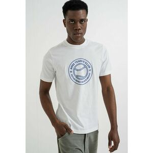 Tricou de bumbac cu logo Join - Alb/Albastru azur imagine