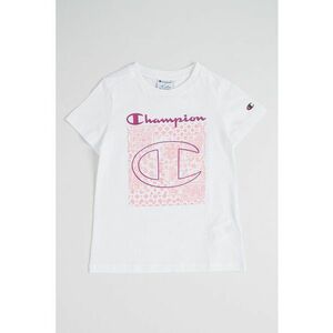 Tricou cu decolteu rotund si imprimeu floral - Alb/Roz imagine