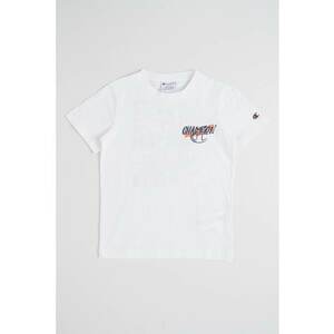 Tricou din bumbac cu imprimeu pe partea din spate - Alb/Portocaliu neon imagine