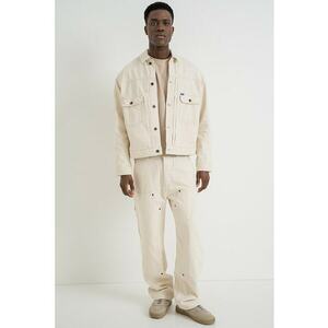 Jacheta relaxed fit de denim - Crem imagine
