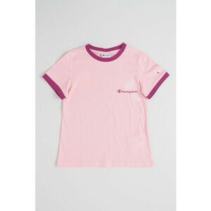 Tricou din bumbac cu garnituri contrastante - Fucsia/Roz deschis imagine