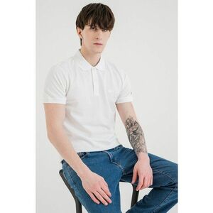 Tricou polo slim-fit cu logo - Alb imagine