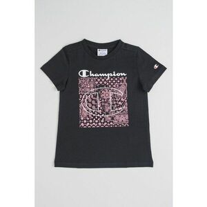 Tricou cu decolteu rotund si imprimeu floral - Negru/Roz imagine