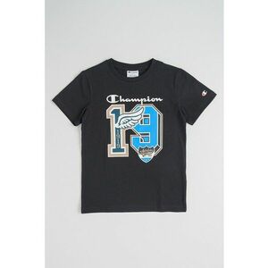 Tricou din bumbac cu imprimeu - Negru/Albastru neon imagine