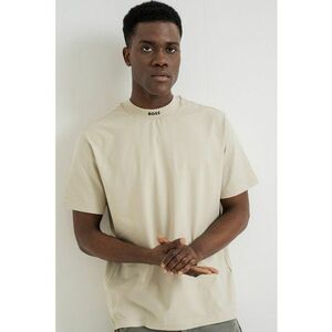 Tricou regular fit cu decolteu la baza gatului - Bej deschis imagine