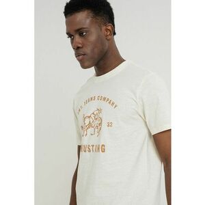 Tricou din bumbac cu imprimeu logo Austin - Caramel/Crem imagine
