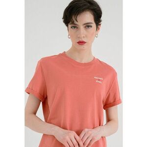 Tricou din bumbac cu decolteu la baza gatului Monroe - Rosu capsuna imagine