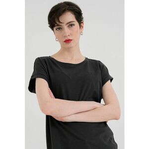 Tricou uni cu decolteu la baza gatului Lesley - Gri antracit imagine