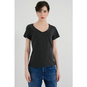 Tricou cu decolteu in V Beverly - Gri antracit imagine