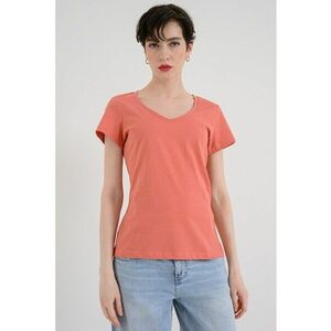 Tricou cu decolteu in V Beverly - Rosu capsuna imagine