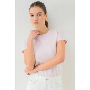 Tricou slim-fit cu imprimeu logo - Roz deschis imagine