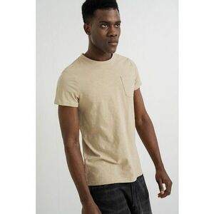 Tricou din bumbac cu buzunar pe piept Allen - Bej deschis imagine