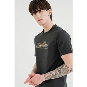 Tricou cu imprimeu logo - Alb/Maro deschis/Gri antracit imagine