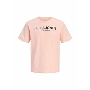 Tricou de bumbac organic cu imprimeu logo - Negru/Roz pastel imagine