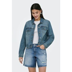 Jacheta crop din denim - Albastru imagine