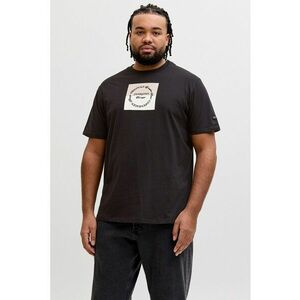 Tricou cu decolteu la baza gatului si imprimeu logo - Negru imagine