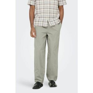 Pantaloni drepti cu snur - Verde pal imagine