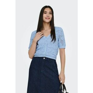 Bluza crop cu decolteu in V - Albastru pastel imagine
