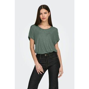 Tricou cu decolteu rotund si aspect stralucitor Carrie - Verde feriga imagine