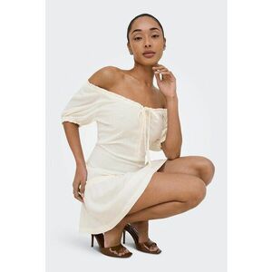 Rochie lejera cu maneci scurte - Crem imagine