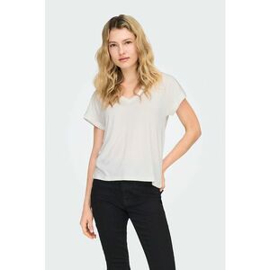 Tricou cu decolteu in V - Alb murdar imagine