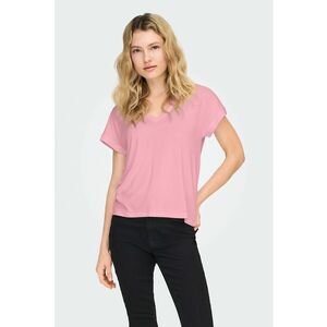 Tricou cu decolteu in V - Roz pastel imagine
