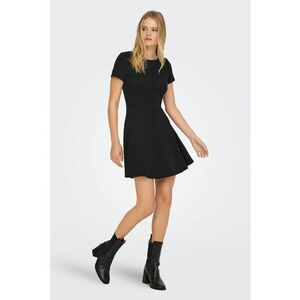 Rochie evazata cu maneci scurte - Negru imagine