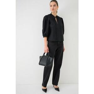 Bluza uni de bumbac - Negru imagine