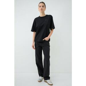 Tricou lejer de bumbac - Negru imagine