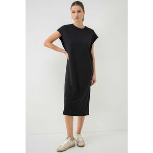 Rochie din amestec de modal cu slituri laterale Edress - Negru imagine