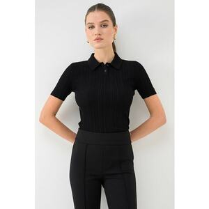 Bluza slim fit polo - Negru imagine