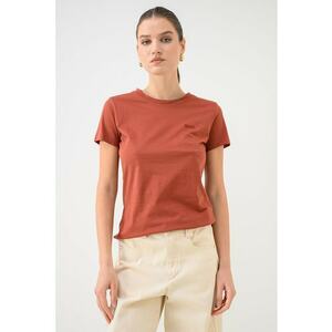 Tricou regular fit de bumbac Esogo - Caramiziu imagine