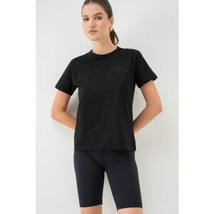 Tricou de bumbac cu logo brodat - Negru imagine
