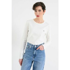 Bluza slim fit cu logo discret - Alb imagine