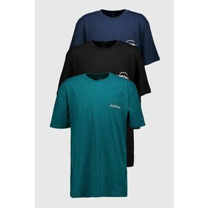 Set de tricouri cu logo - 3 piese - Negru/Verde englez/Bleumarin imagine