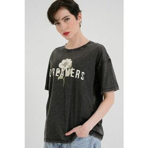 Tricou lejer cu imprimeu - Alb/Gri inchis imagine