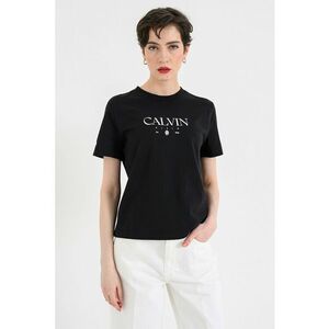 Tricou de bumbac cu imprimeu logo - Alb/Negru imagine